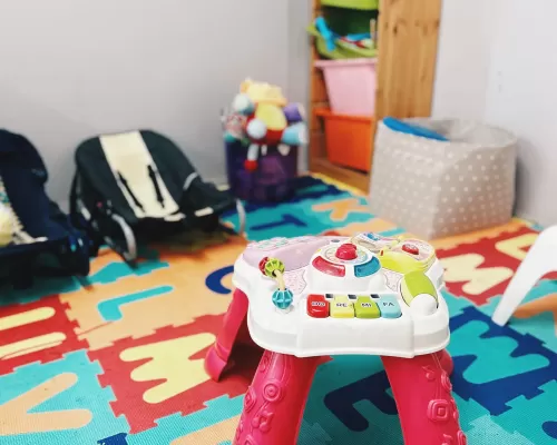 a musical toy place in the middle of a room