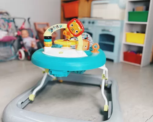 a baby walker with a tiger as its design